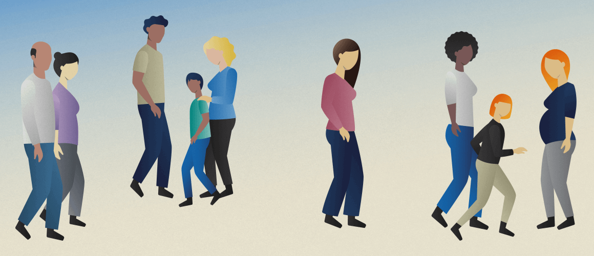 A colorful illustration of people of all ages